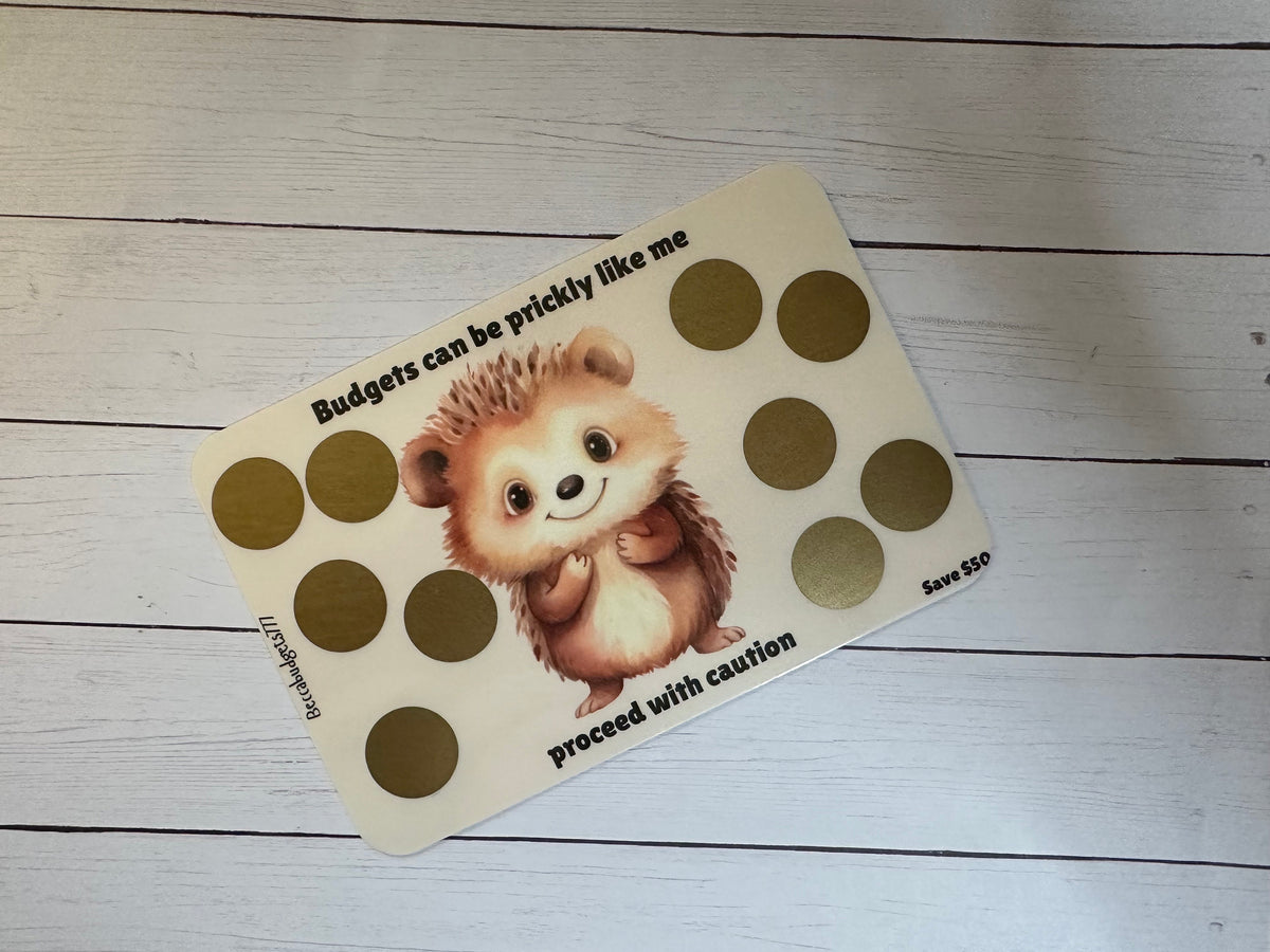 ZOO ANIMAL scratch off savings challenge