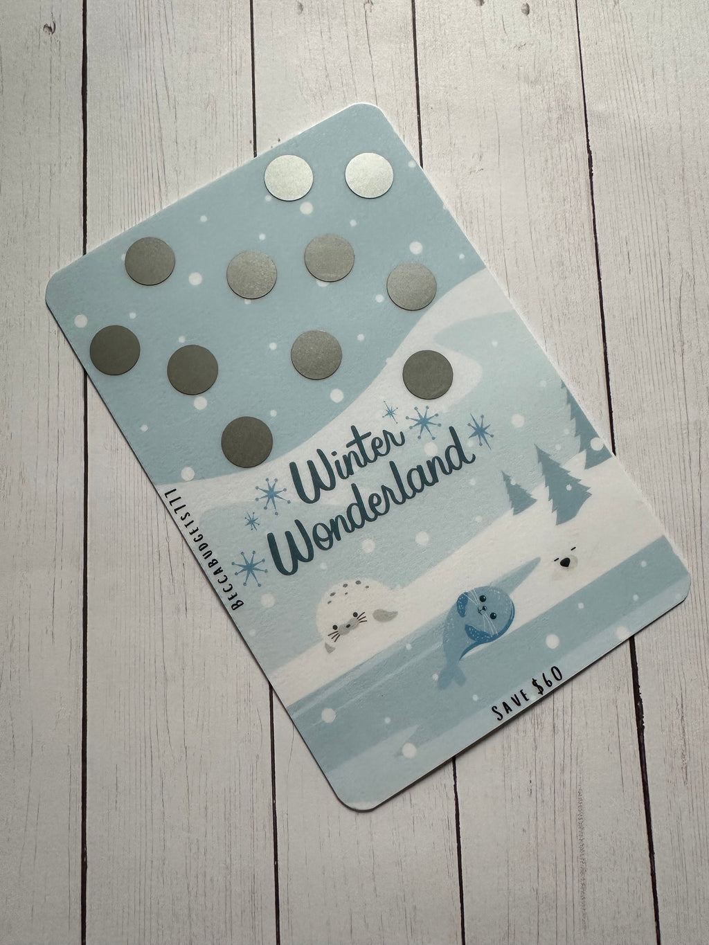 WINTER WONDERLAND scratch off savings challenge