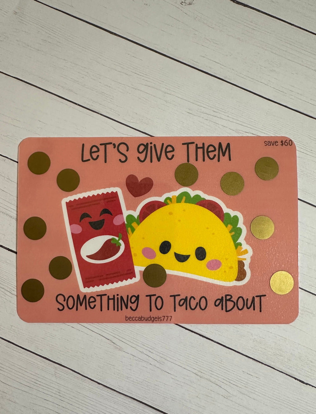 TACO ABOUT scratch off savings challenge