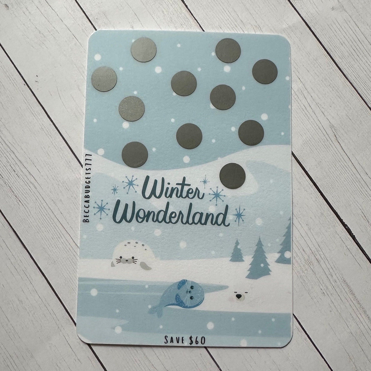 WINTER WONDERLAND scratch off savings challenge