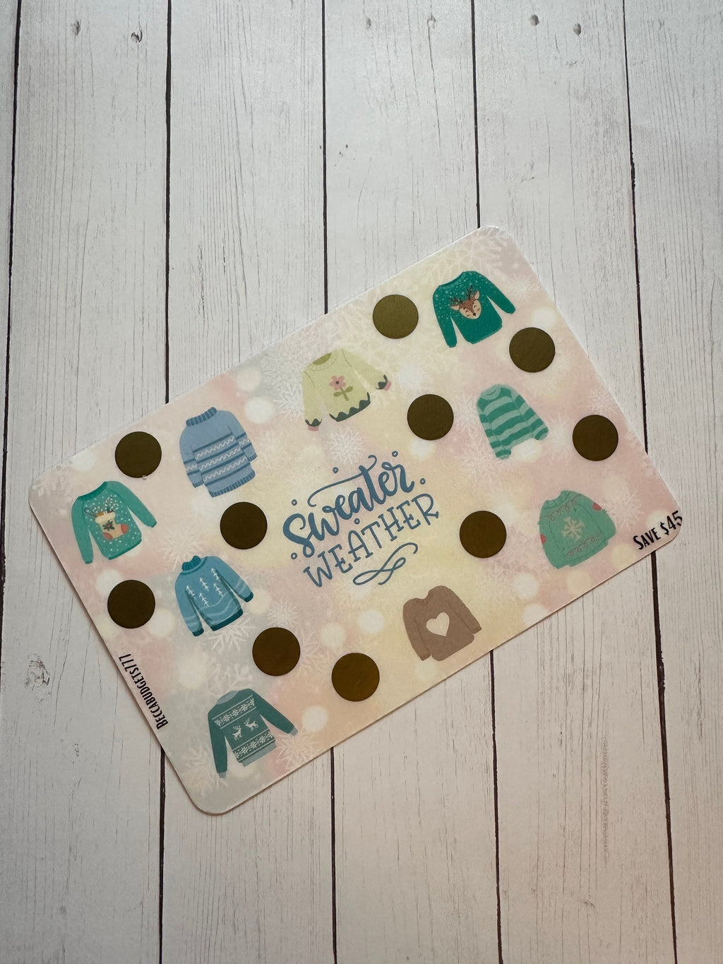 SWEATER WEATHER scratch off savings challenge