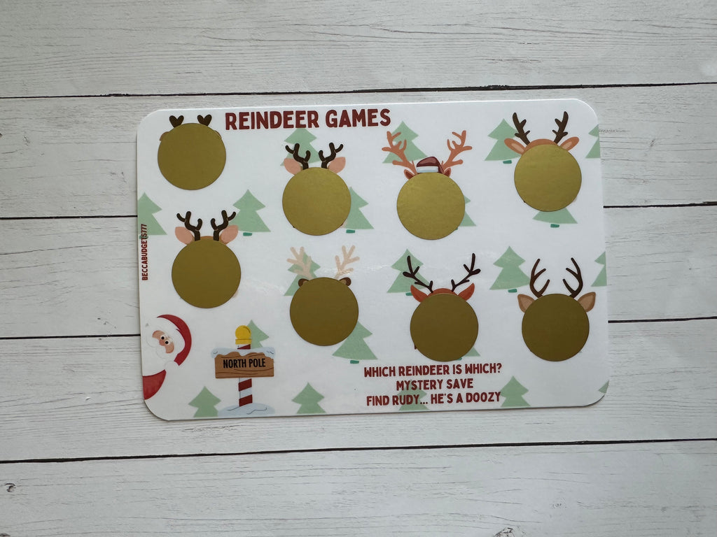 REINDEER GAMES scratch off savings challenge