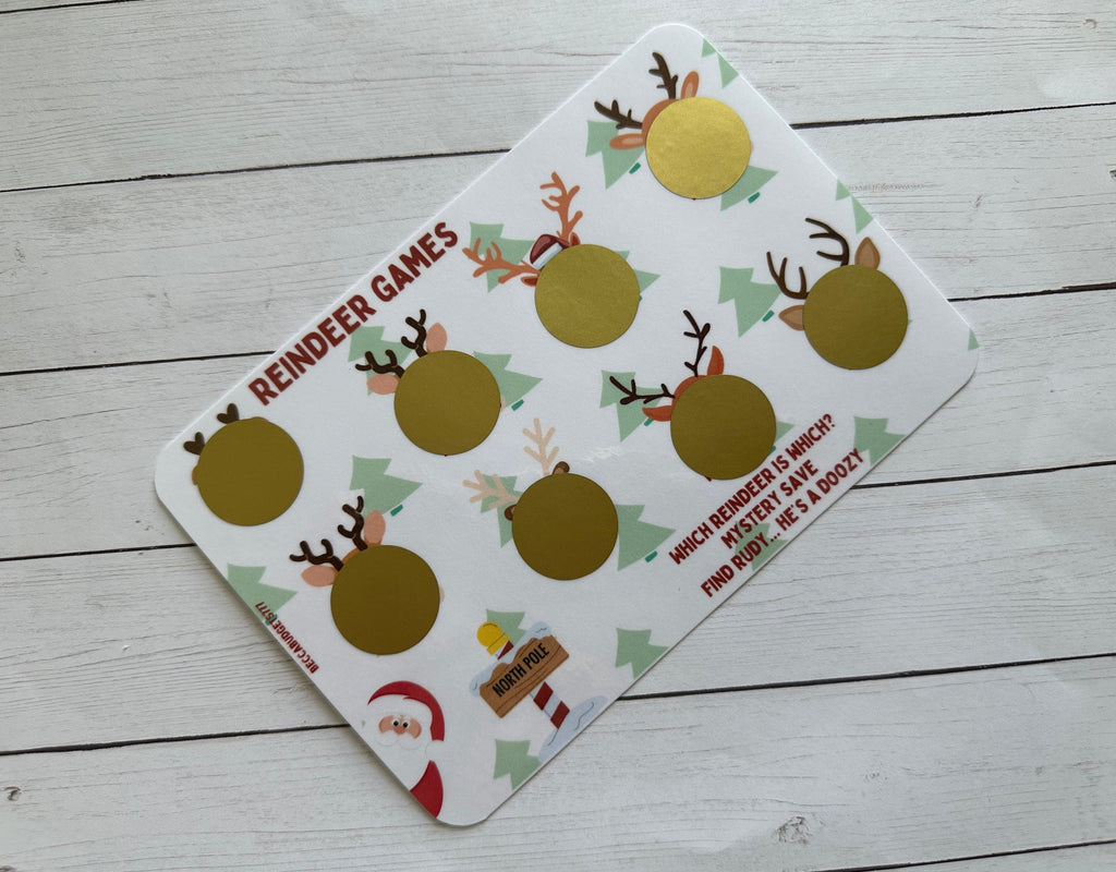 REINDEER GAMES scratch off savings challenge
