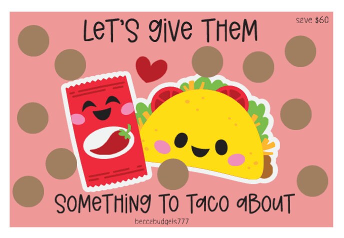 TACO ABOUT scratch off savings challenge