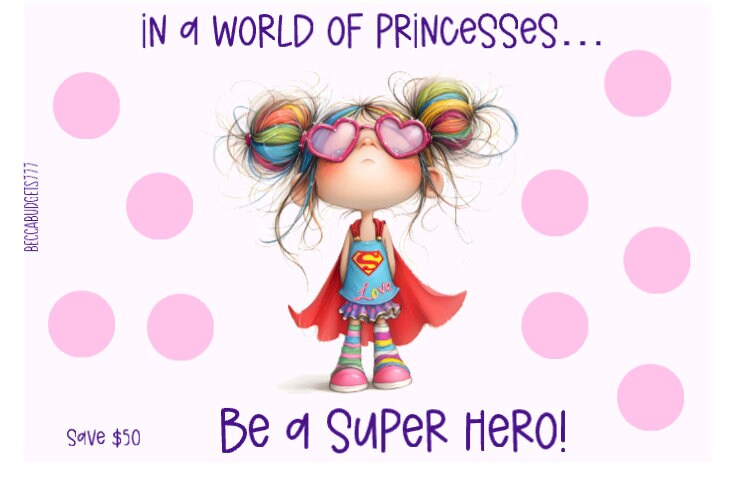 PRINCESS VS HERO scratch off savings challenge