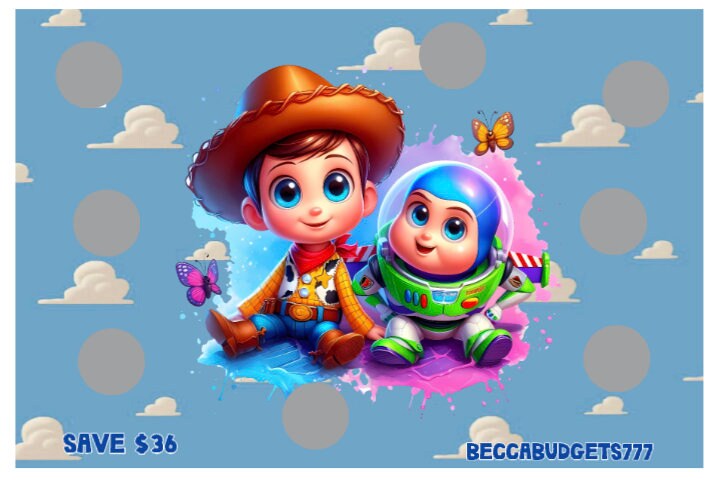BABY TOY STORY scratch off savings challenge