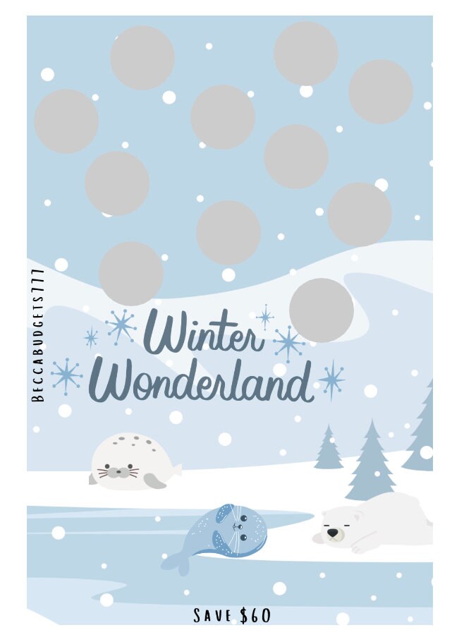 WINTER WONDERLAND scratch off savings challenge