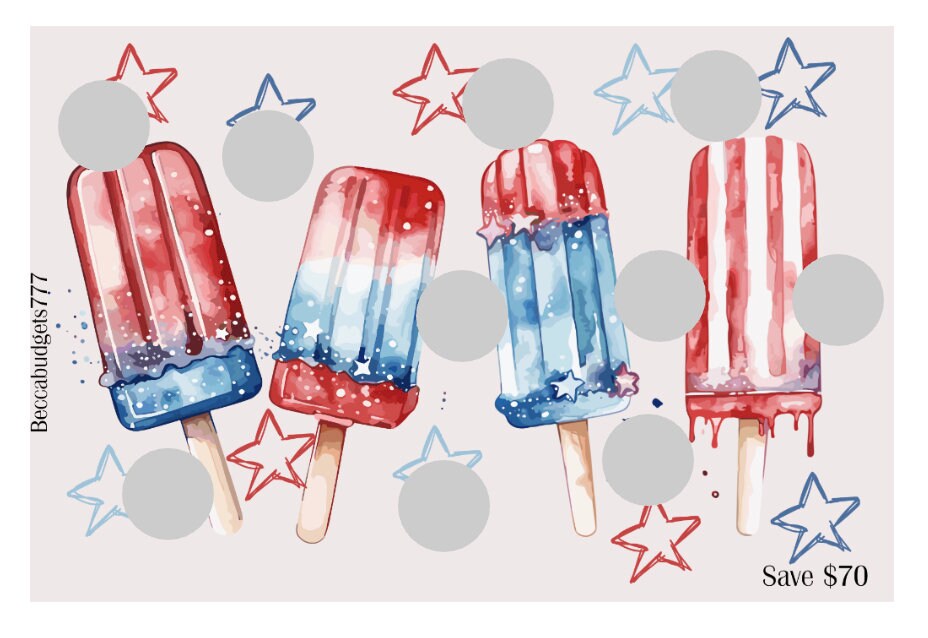 BOOM POP POPSICLE scratch off savings challenge