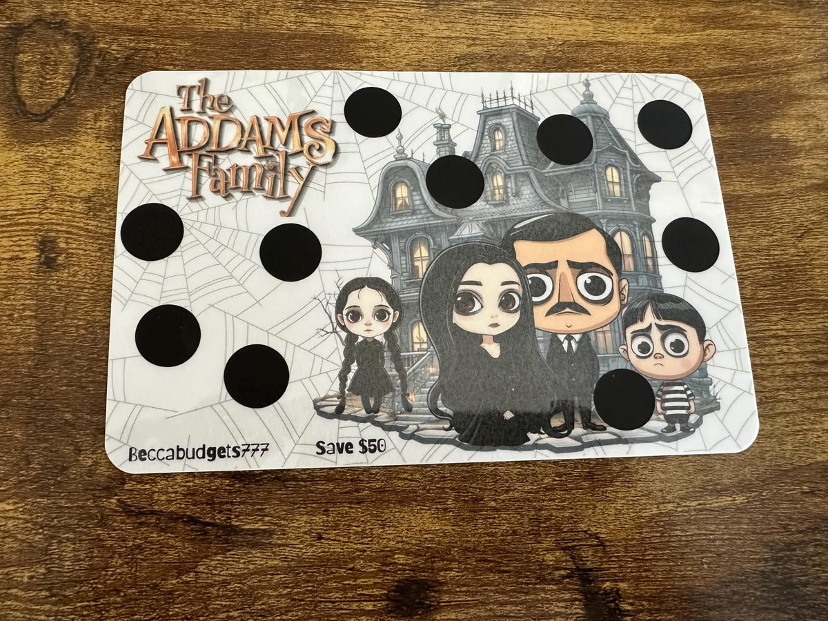 ADDAMS FAMILY scratch off savings challenge