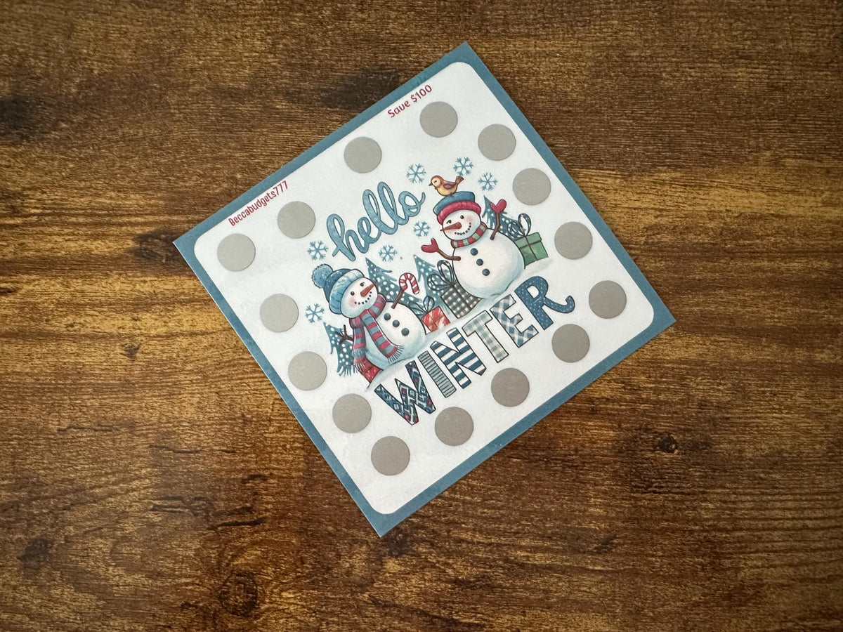 HELLO WINTER scratch off savings challenge