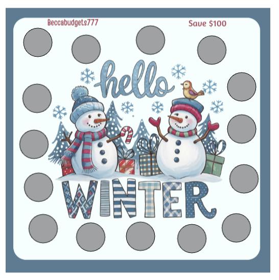 HELLO WINTER scratch off savings challenge