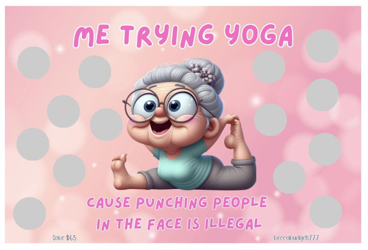 YOGA VS PUNCH scratch off savings challenge
