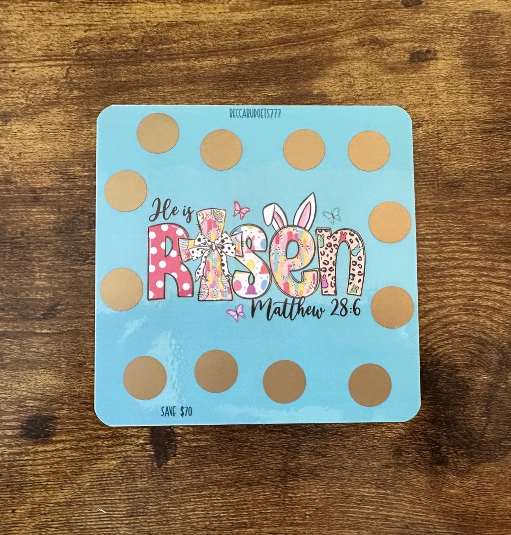 RISEN scratch off savings challenge