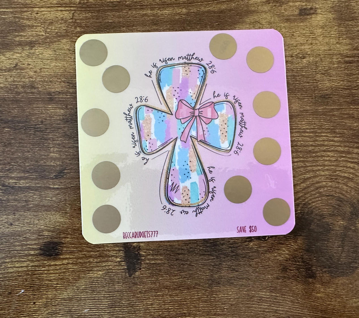 MATTHEW 28:6 scratch off savings challenge