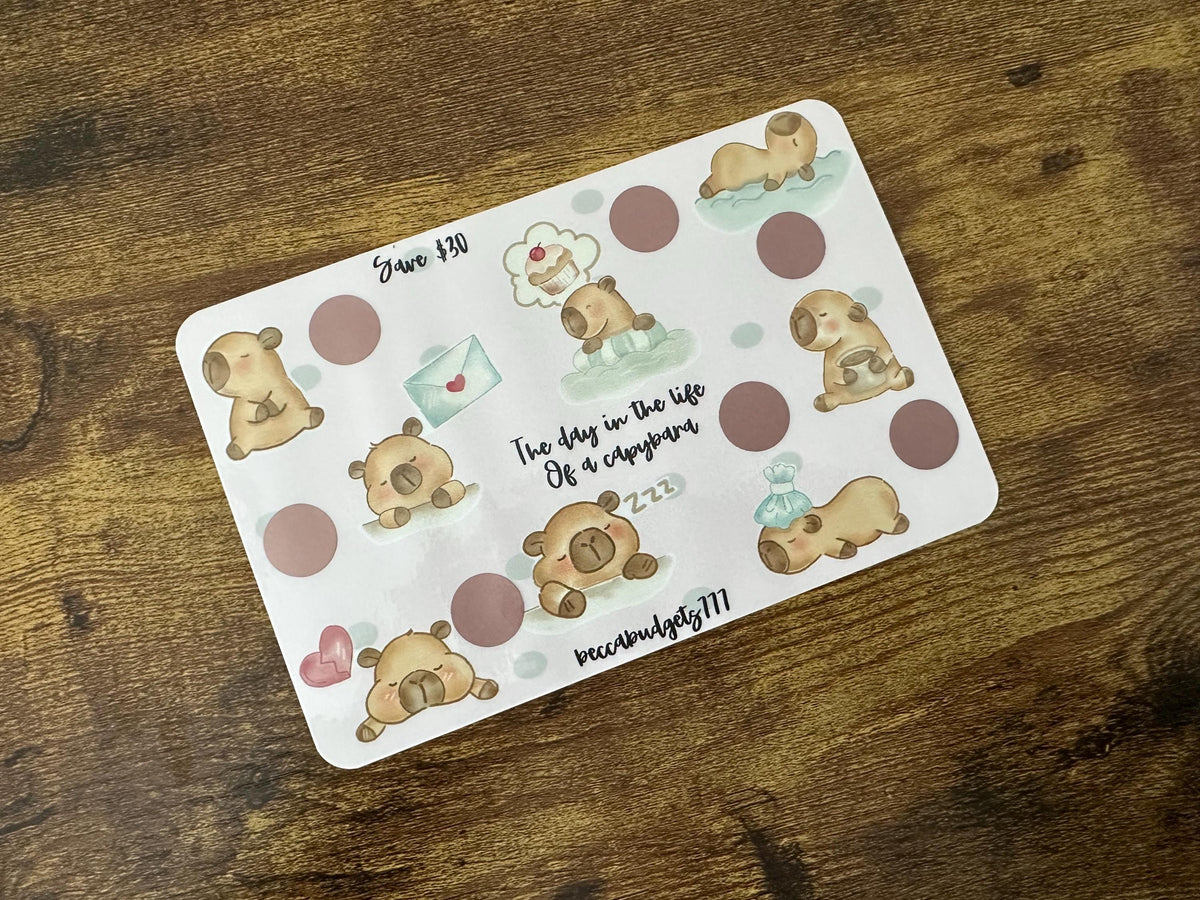 CAPYBARA DAY in the LIFE! scratch off savings challenge