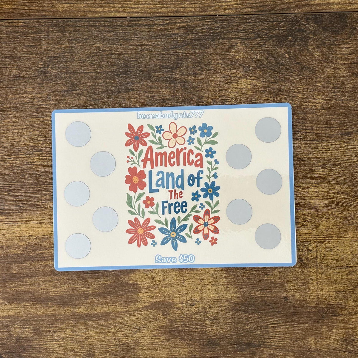 LAND of the FREE scratch off savings challenge