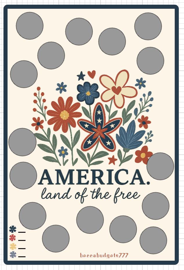 AMERICA scratch off savings challenge