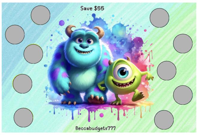 BABY SULLY & MIKE scratch off savings challenge