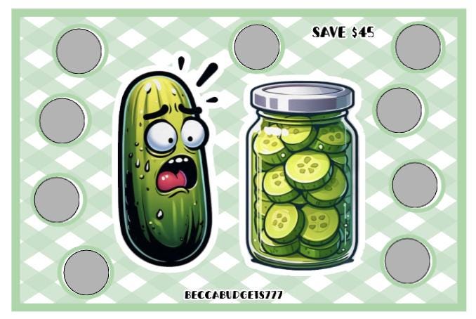 PICKLEY FUTURE scratch off savings challenge