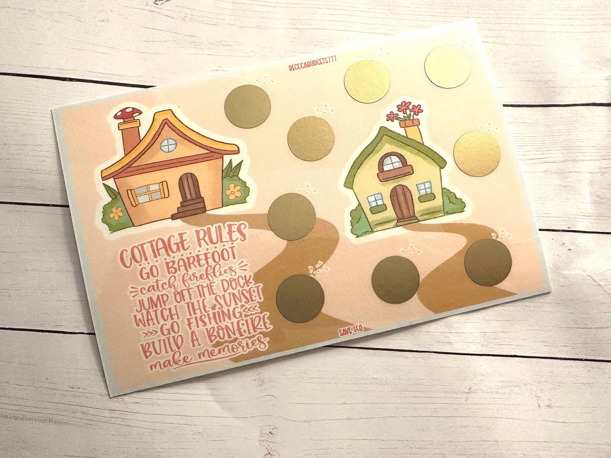 COTTAGE RULES scratch off savings challenge