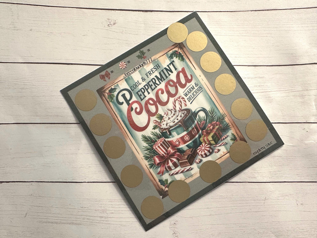 PEPPERMINT COCOA scratch off savings challenge