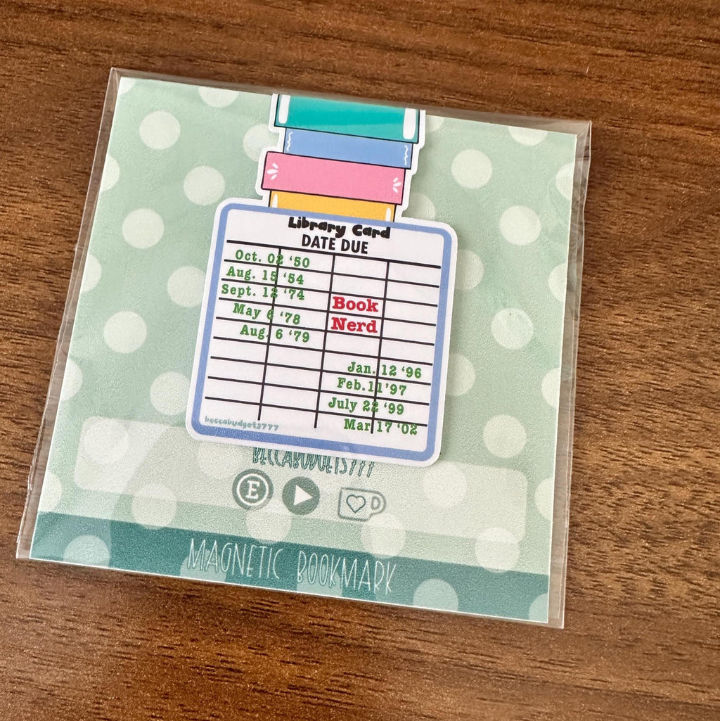 LIBRARY CARD magnetic bookmark