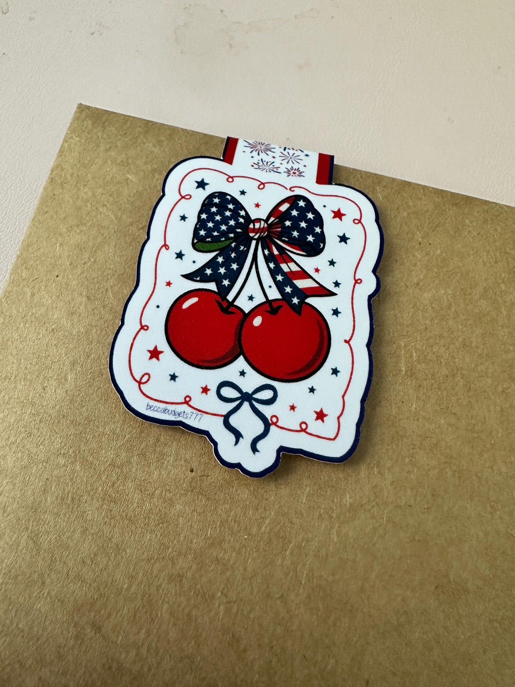CHERRY AMERICAN magnetic bookmark
